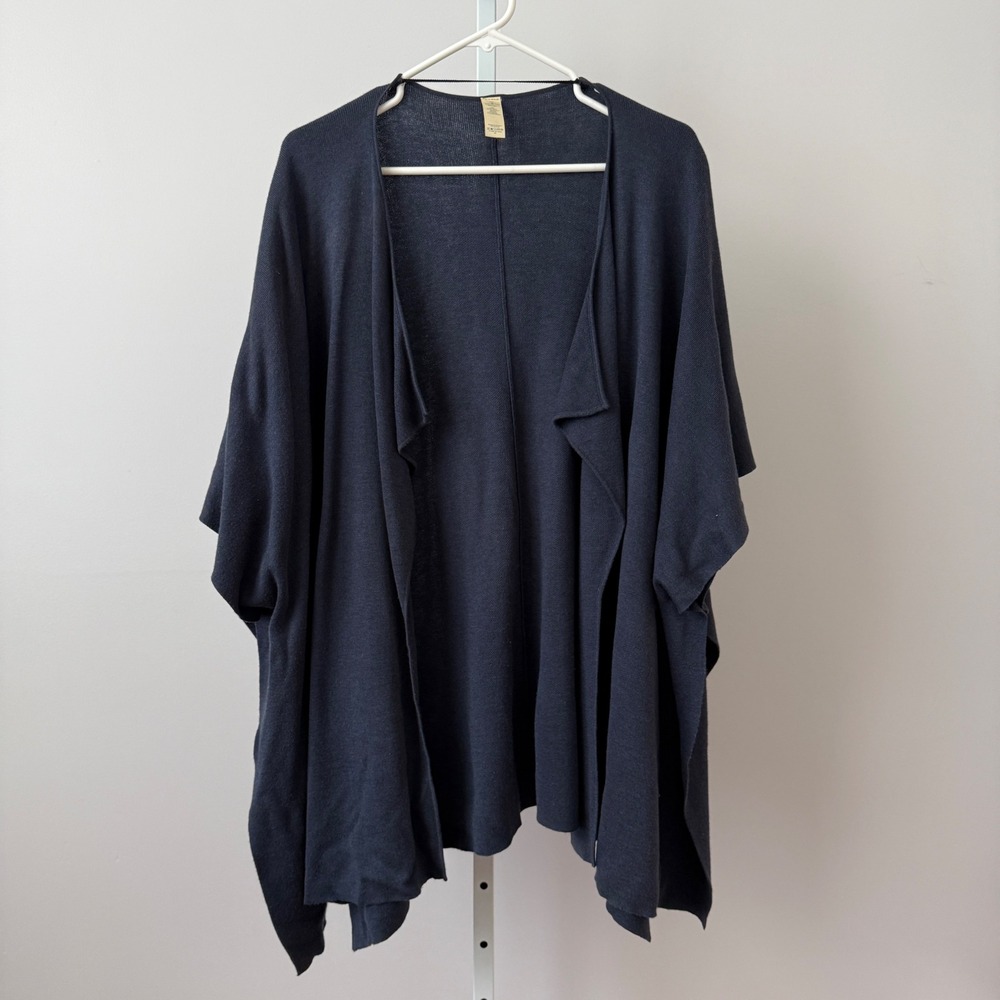 Lululemon sz O/S Navy Blue Cardigan Wrap Cashmere Blend Poncho Preppy Athleisure